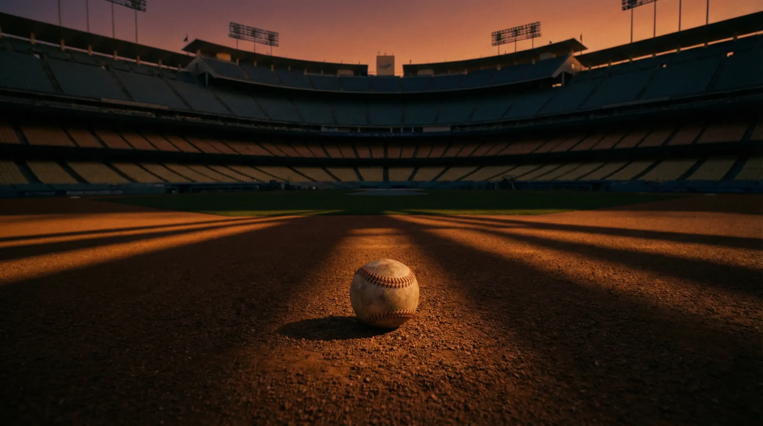 Baseball auf einem leeren Spielfeld als Symbol für unerwartete Ergebnisse