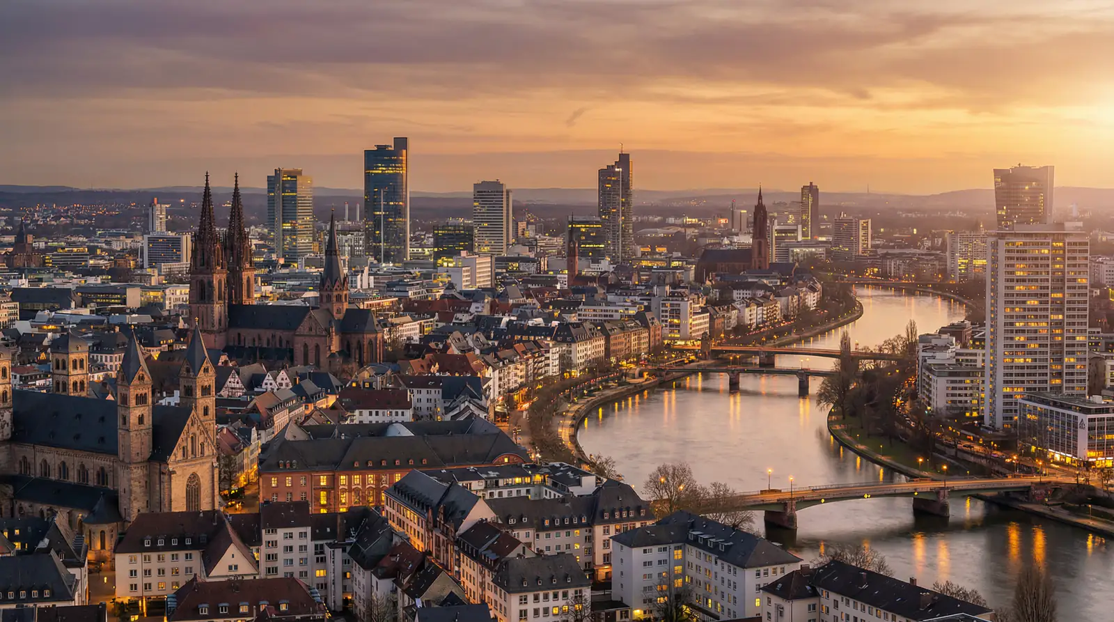 Skyline einer deutschen Großstadt als Symbol für den Sportwettenmarkt